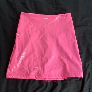 Pink Leather Skirt